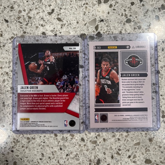 JALEN GREEN ROOKIE CARDS SET OF 2 NBA HOUSTON ROCKETS 2021-22 PANINI CHRONICLES - Picture 2 of 4
